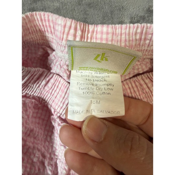 Zuccini Kids Size 18M Pink Ruffle Gingham Stretch Shorts Spring Summer Easter - Picture 4 of 4
